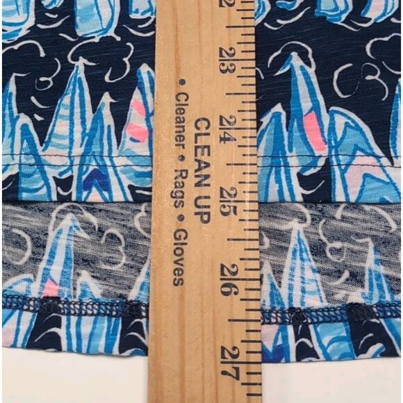 Lilly Pulitzer Etta V-Neck Top Womens S Blue Sails & Stripes T-Shirt Tee NEW NWT - Picture 13 of 14